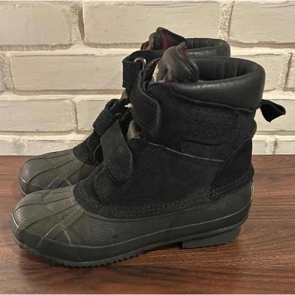 NWT Totes Black Leather Suede Duck Boots Size 7D Steel Shank Winter Snow